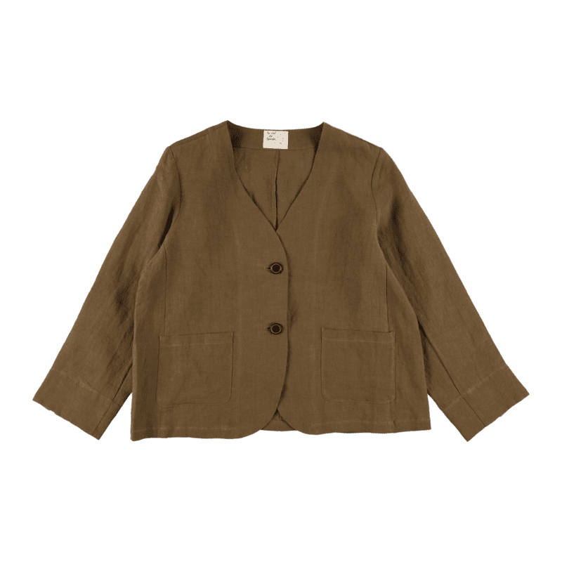 麻平織りジャケット